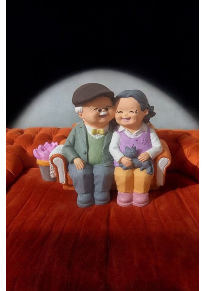 Sevgililer Günü Oturan Dede Nine Yaşlı Çift Biblo, Dekoratif Biblo fiyatları