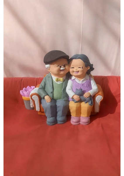 Sevgililer Günü Oturan Dede Nine Yaşlı Çift Biblo, Dekoratif Biblo modelleri