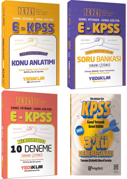 2026 E-Kpss Gygk Tüm Adaylar Için Konu Anlatımı-Tamamı Çözümlü Soru Bankası-Çözümlü 10 Deneme