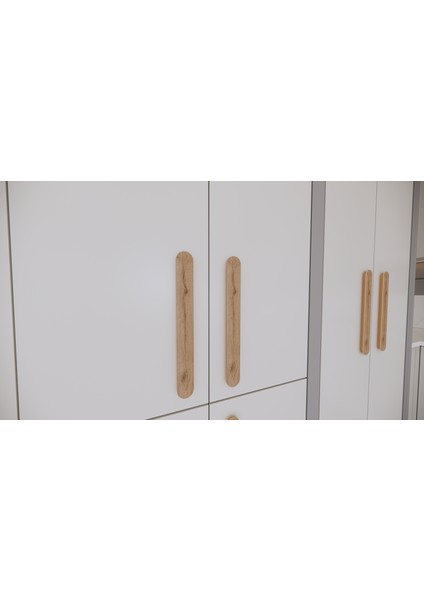 Berlin 10 cm Ahşap Desenli(Kahverengi) Mdf Mobilya Dolap Çekmece Kulpu Mdf Kulp