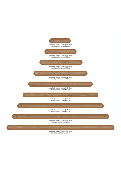 Berlin 10 cm Ahşap Desenli(Kahverengi) Mdf Mobilya Dolap Çekmece Kulpu Mdf Kulp
