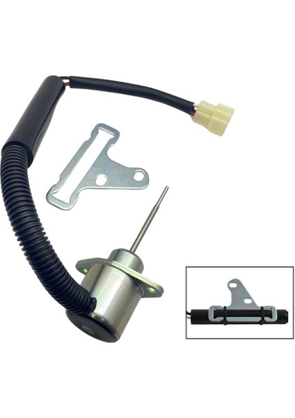 12V Stop Selenoidi (Düz Kulaklı) (Küçük Tip) (Düz Mil Kademeli 63 Mm) Genpower-Kubota fiyatları