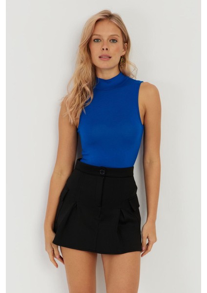 Kadın Saks Kolsuz Bluz LPP1260 modelleri