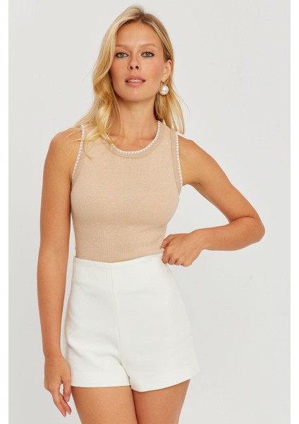 Kadın Camel Biyeli Kaşkorse Bluz AYD318