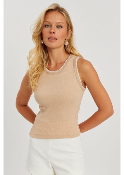 Kadın Camel Biyeli Kaşkorse Bluz AYD318 modelleri