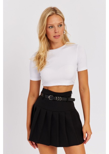 Kadın Beyaz Sırt Dekolteli Crop Bluz CY450 fırsatları