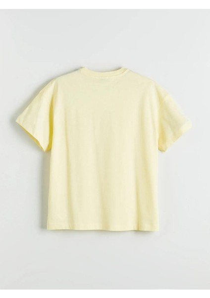 Lcw Vision Bisiklet Yaka Baskılı Oversize Kadın Tişört (S5) fırsatları