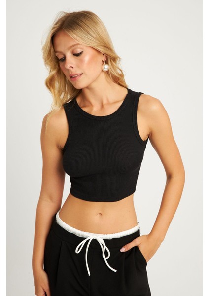 Kadın Siyah Crop Bluz XL2004 modelleri