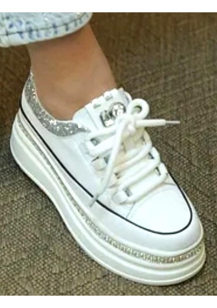 Guja 25Y423-7 Kadın Hakiki Deri 36/41 Yüksek Taban Taşlı Sneaker Ayakkabı fırsatları