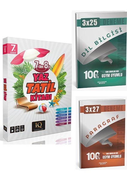 Iq 2026 7. Sınıf Yaz Tatil Kitabı Çözümlü+Anla Kazan Paragraf+Dilbilgisi