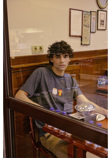 Retro Forma Premium T-Shirt - Antrasit modelleri