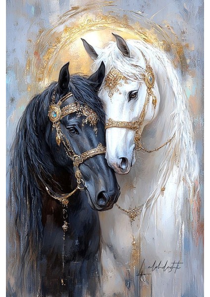 Sarılan Siyah Beyaz At Kanvas Tablo Ev Duvar Salon Ofis Dükkan Hediyelik Dekarasyon Süsü fiyatları