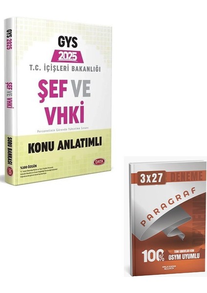 Data 2025 Gys Içişleri Bakanlığı Şef ve Vhki Konu Anlatımlı+Anla Kazan Paragraf