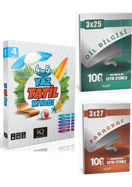 Iq 2026 4. Sınıf Yaz Tatil Kitabı Çözümlü+Anla Kazan Paragraf+Dilbilgisi