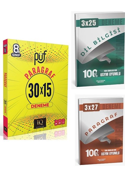 Iq 2026 8. Sınıf Paragraf Püf 30X15 Deneme+Anla Kazan Paragraf+Dilbilgisi