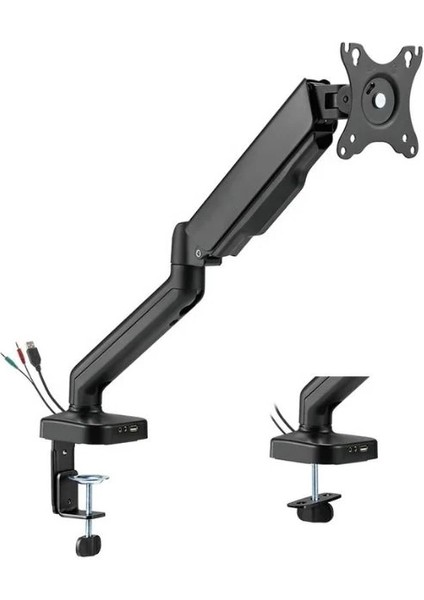 Tekli Gaz Basınçlı Monitör Kolu 17 "-32" 9kg Mikrofon-Ses / USB Çıkışlı
