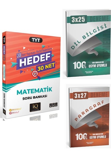 Iq 2026 Yks Tyt Matematik Hedef 30 Net Soru Bankası+Anla Kazan Paragraf+Dilbilgisi