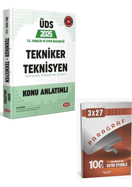 Data 2025 Gys Üds Gençlik ve Spor Bakanlığı Tekniker Teknisyen Konu Anlatımlı+Anla Kazan Paragraf