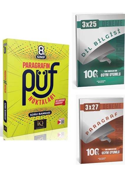 Iq 2026 8. Sınıf Paragrafın Püf Noktaları Soru Bankası Çözümlü +Anla Kazan Paragraf+Dilbilgisi