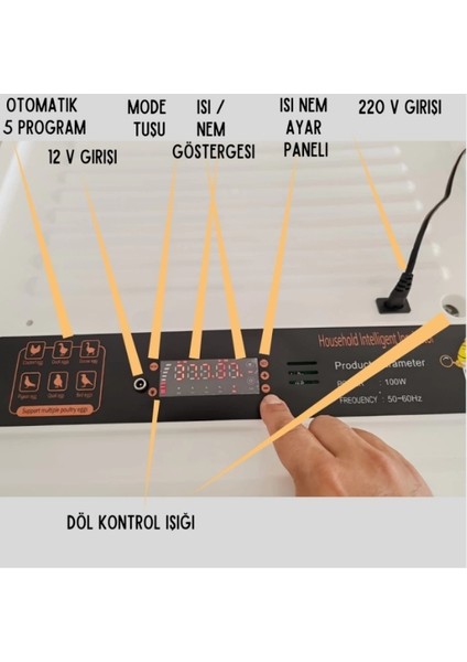 Evonest Kuluçka Makinesi 120-130 Tavuk Yumurtalı Kaz Ördek Bıldırcın Uyumlu Kuluçka (8 video + destek)