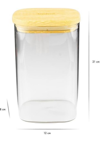 Multy - Bambu Kapaklı Cam Saklama Kabı 1500ML