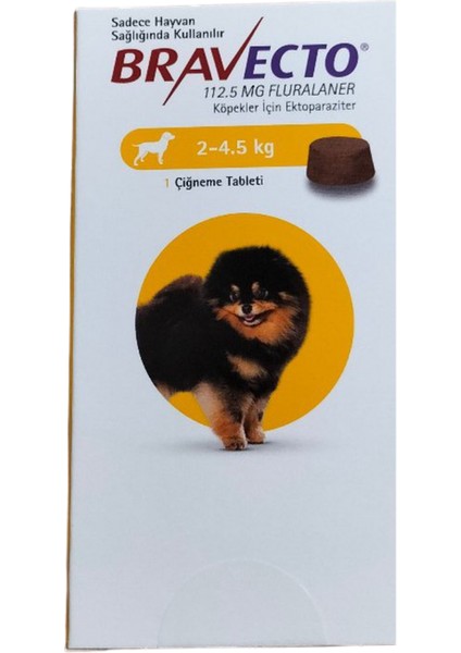 o Köpekler Için Çiğneme Tableti 112,5 Mg (2 – 4,5 Kg) Bir Tablet