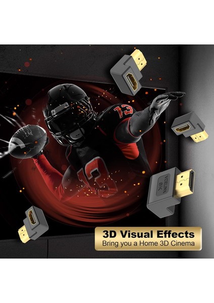 HDMI Açılı Fiş 90 Derece HDMI 2.1 Kablo Açılı Erkek - Dişi HDMI Açı Adaptörü Altın Kaplama 2k @ 60Hz, 4K @60Hz 120Hz Hdr Earc Hdtv Için Dolby Switch Laptop Ps4 Xbox Aparat fiyatları