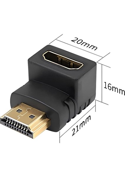 HDMI Açılı Fiş 90 Derece HDMI 2.1 Kablo Açılı Erkek - Dişi HDMI Açı Adaptörü Altın Kaplama 2k @ 60Hz, 4K @60Hz 120Hz Hdr Earc Hdtv Için Dolby Switch Laptop Ps4 Xbox Aparat fırsatları