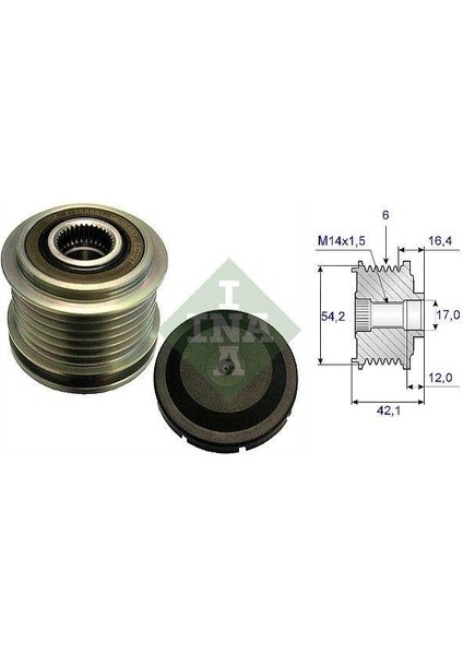 Alternatör Kasnak Rulmanlı 6-Kanal Ford C-Max/fıesta/focus/fusıon/kuga-Jeep-Mazda-Volvo