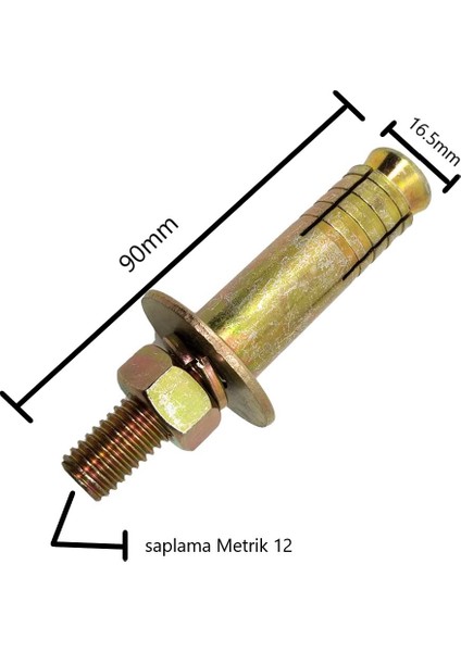 Borulu 12X90 Çelik Dübel 10LU Paket fiyatları