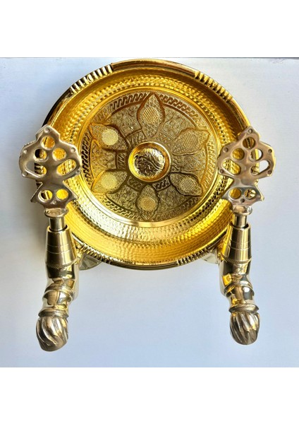 Hamam Taslı Ikili Sarıklı Osmanlı Musluğu Sarı 1/2