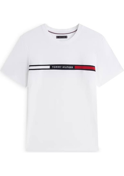 Erkek Hilfiger Chest Interest T-Shirt - Beyaz