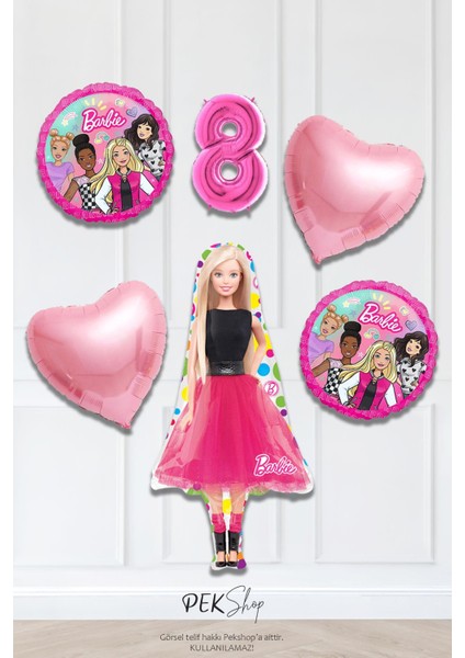 Kız Oyuncak Bebek Tema Pembe Yaş Balonlu Doğum Günü Balon Seti