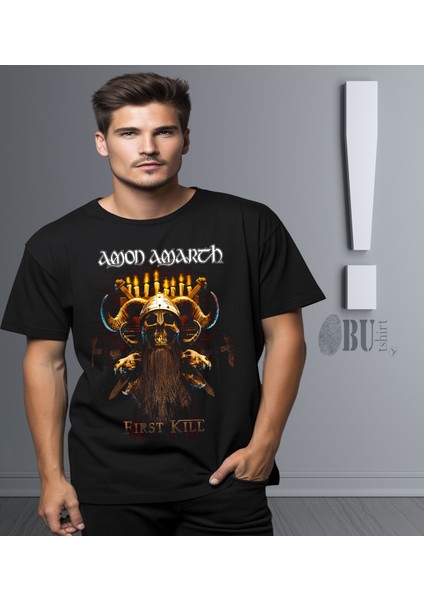 'amon Amarth - First Kill‘ Baskılı 'regular-Fit' Unisex Tişört