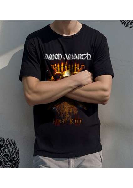 'amon Amarth - First Kill‘ Baskılı 'regular-Fit' Unisex Tişört