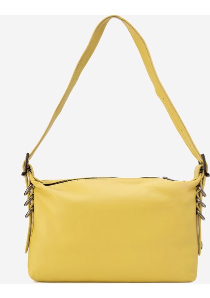 Capella Kadın Baget Çanta Gerçek Deri Limon Sarı