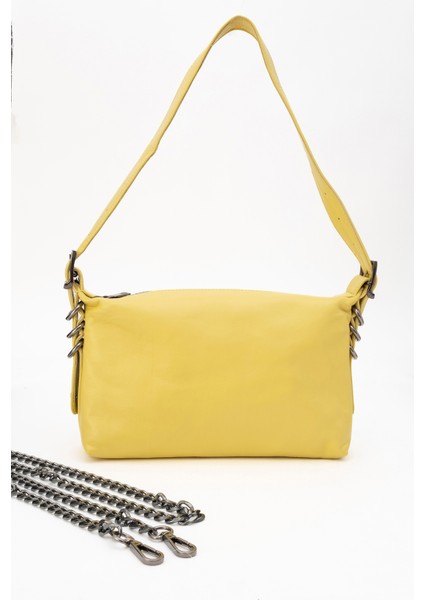 Capella Kadın Baget Çanta Gerçek Deri Limon Sarı fırsatları