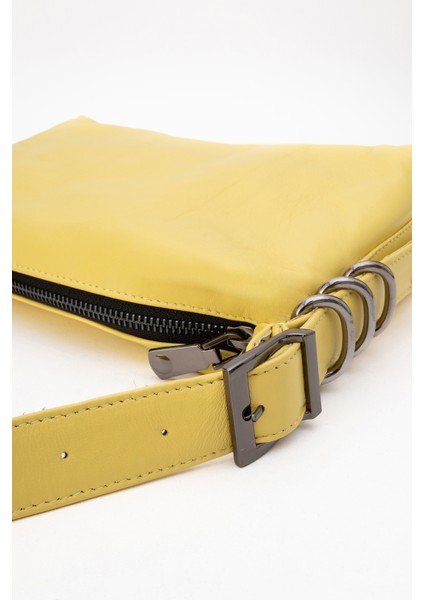 Capella Kadın Baget Çanta Gerçek Deri Limon Sarı indirimleri