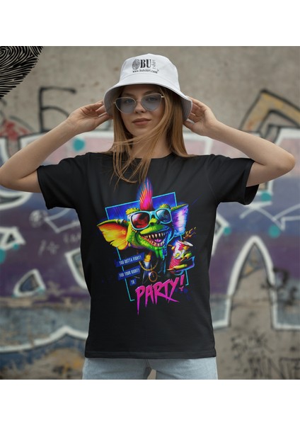 'gremlins - Party' Baskılı 'regular-Fit' Unisex Tişört