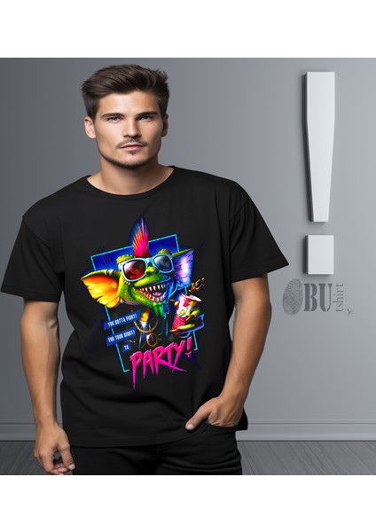 'gremlins - Party' Baskılı 'regular-Fit' Unisex Tişört