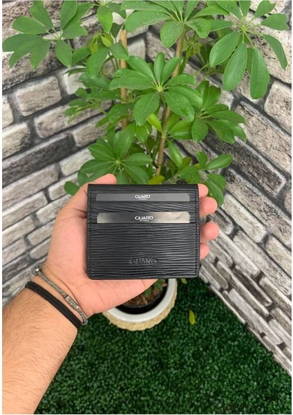 Derije Hakiki Deri Siyah Yol Desen Patlı Tasarım Unisex Kartlık (T851) modelleri