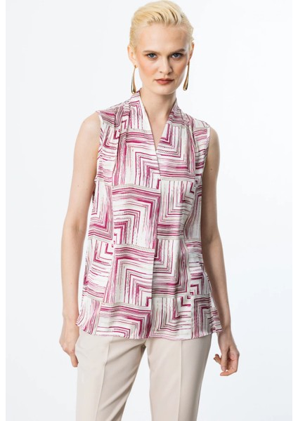 Ekol V Yaka Desenli Kolsuz Bluz fiyatları