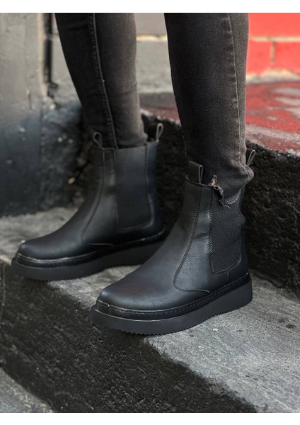 ET-KB-0992 Siyah Cilt Siyah Yüksek Taban Lastikli Erkek Bot indirimleri