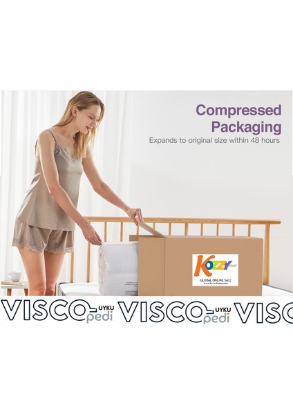 Visco Ortopedik Uyku Pedi,yatak Koruyucusu,yer Yatağı 7 cm Kalınlığında,2 Adet Yastık Kılıfı Hediyeli indirimleri