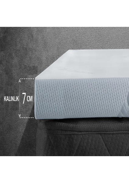 Visco Ortopedik Uyku Pedi,yatak Koruyucusu,yer Yatağı 7 cm Kalınlığında,2 Adet Yastık Kılıfı Hediyeli