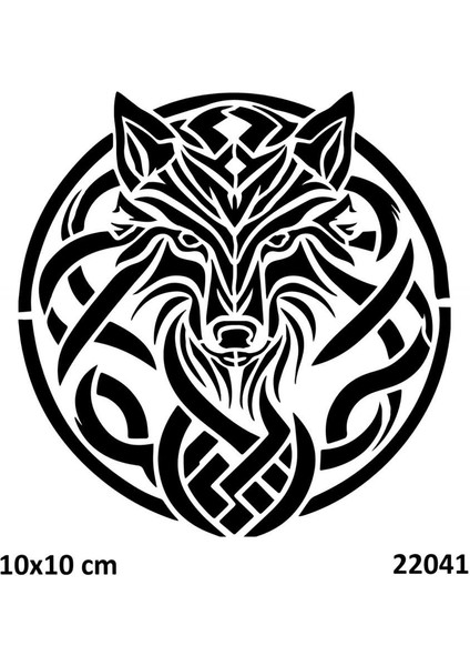 Tribal Bozkurt Dövmesi Geçici Dövme Deseni