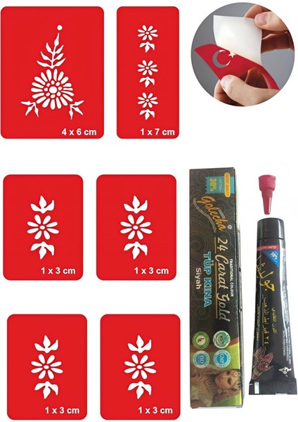 El Süsleme Hint Kınası ile Geçici Dövme Yapma Seti