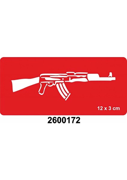 Ak-47 Kalaşnikof Keleş Tattoo Geçici Dövme Şablonları Kına Kalıpları