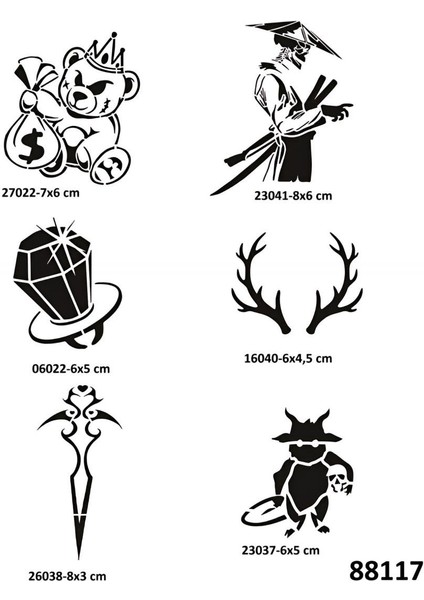 Savaşçı Geyik Spray Tattoo Geçici Dövme Seti Dark Sprey Dövme Kiti