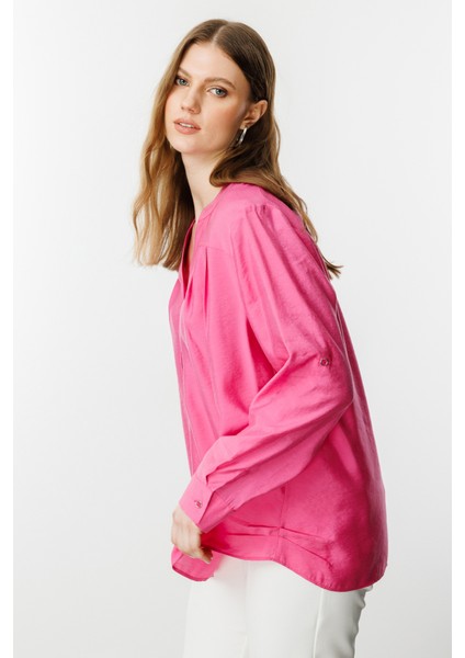 Önü Düğmeli Hakim Yaka Bluz fiyatları